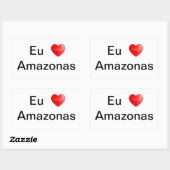 Adesivo eu amo Amazonas 長方形シール (シート)
