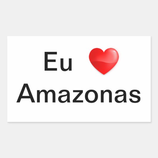Adesivo eu amo Amazonas 長方形シール (正面)