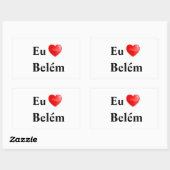 Adesivo eu amo Belém 長方形シール (シート)
