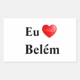 Adesivo eu amo Belém 長方形シール