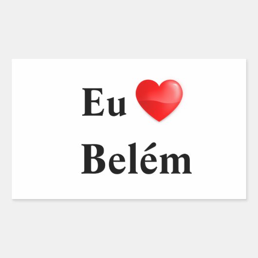 Adesivo eu amo Belém 長方形シール (正面)