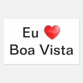 Adesivo eu amo Boa Vista 長方形シール