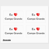Adesivo eu amo Campo Grande 長方形シール (シート)