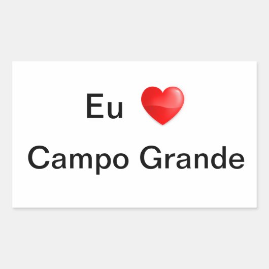 Adesivo eu amo Campo Grande 長方形シール (正面)