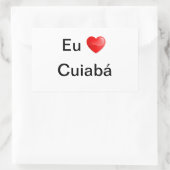 Adesivo eu amo Cuiabá 長方形シール (バッグ)