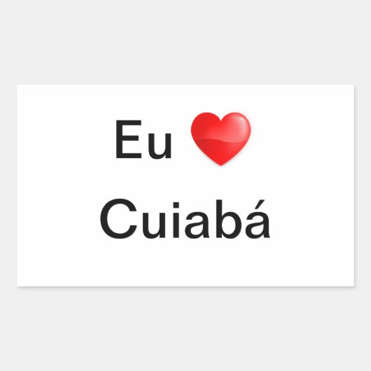 Adesivo eu amo Cuiabá 長方形シール (正面)