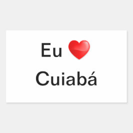 Adesivo eu amo Cuiabá 長方形シール
