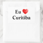 Adesivo eu amo Curitiba 長方形シール (バッグ)
