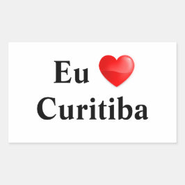Adesivo eu amo Curitiba 長方形シール