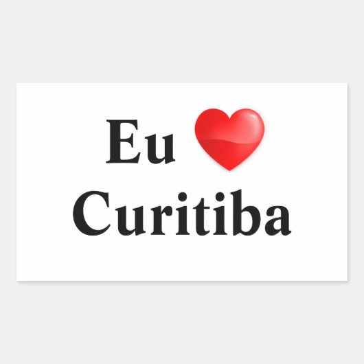 Adesivo eu amo Curitiba 長方形シール (正面)
