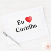 Adesivo eu amo Curitiba 長方形シール (封筒)