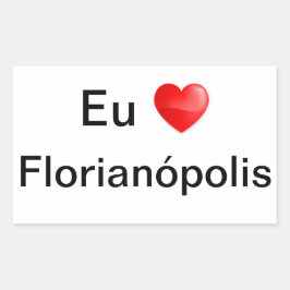 Adesivo eu amo Florianópolis 長方形シール