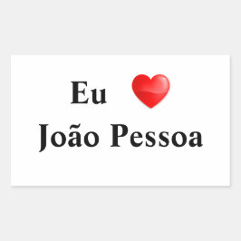 Adesivo eu amo João Pessoa 長方形シール