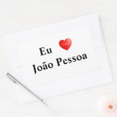Adesivo eu amo João Pessoa 長方形シール (封筒)