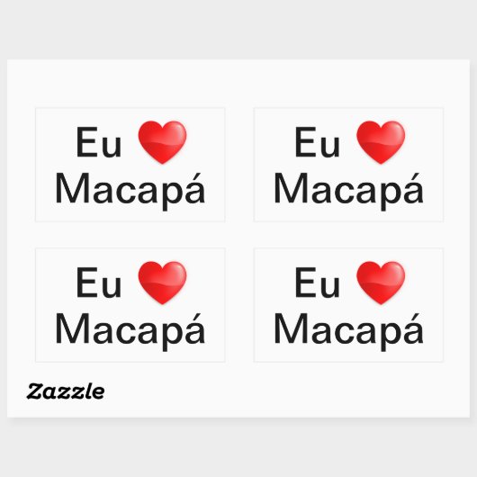 Adesivo eu amo Macapá 長方形シール (シート)
