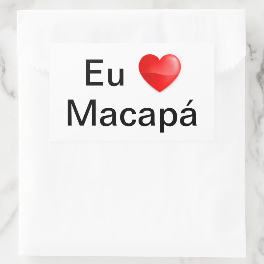 Adesivo eu amo Macapá 長方形シール (バッグ)