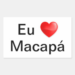Adesivo eu amo Macapá 長方形シール
