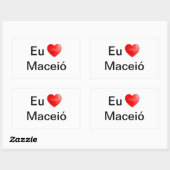 Adesivo eu amo Maceió 長方形シール (シート)