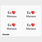 Adesivo eu amo Manaus 長方形シール (シート)