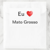 Adesivo eu amo Mato Grosso 長方形シール (バッグ)