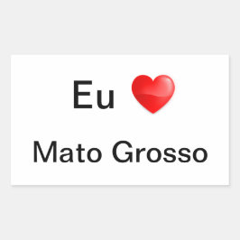 Adesivo eu amo Mato Grosso 長方形シール