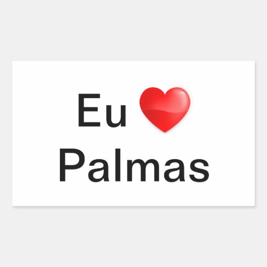 Adesivo eu amo Palmas 長方形シール (正面)
