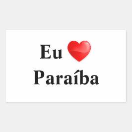 Adesivo eu amo Paraíba 長方形シール