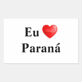 Adesivo eu amo Paraná 長方形シール