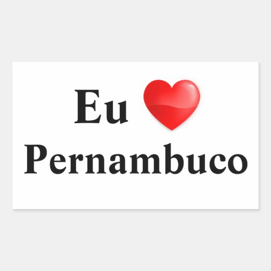Adesivo eu amo Pernambuco 長方形シール (正面)