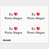 Adesivo eu amo Porto Alegre 長方形シール (シート)