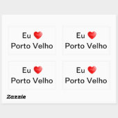 Adesivo eu amo Porto Velho 長方形シール (シート)