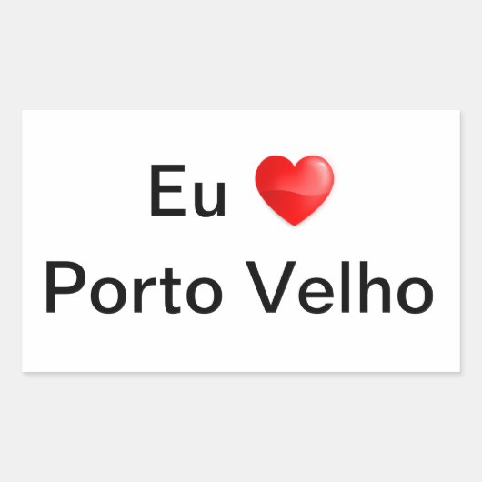 Adesivo eu amo Porto Velho 長方形シール (正面)