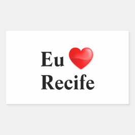 Adesivo eu amo Recife 長方形シール