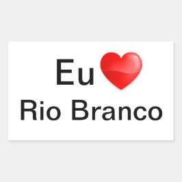 Adesivo eu amo Rio Branco 長方形シール