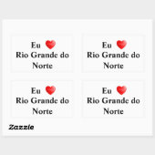 Adesivo eu amo Rio Grande do Norte 長方形シール (シート)