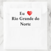 Adesivo eu amo Rio Grande do Norte 長方形シール (バッグ)