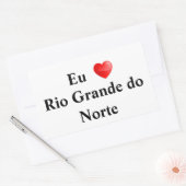Adesivo eu amo Rio Grande do Norte 長方形シール (封筒)