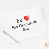 Adesivo eu amo Rio Grande do Sul 長方形シール (封筒)
