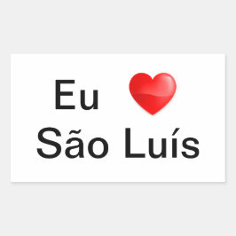 Adesivo Eu amo São Luís 長方形シール