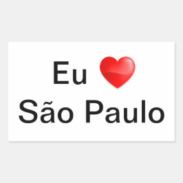 Adesivo eu amo São Paulo 長方形シール