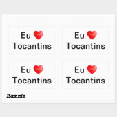 Adesivo eu amo Tocantins 長方形シール (シート)