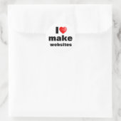 Adesivo I love make websites ラウンドシール (バッグ)