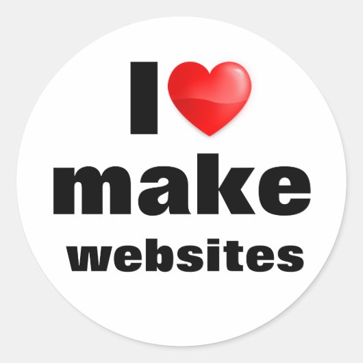 Adesivo I love make websites ラウンドシール (正面)