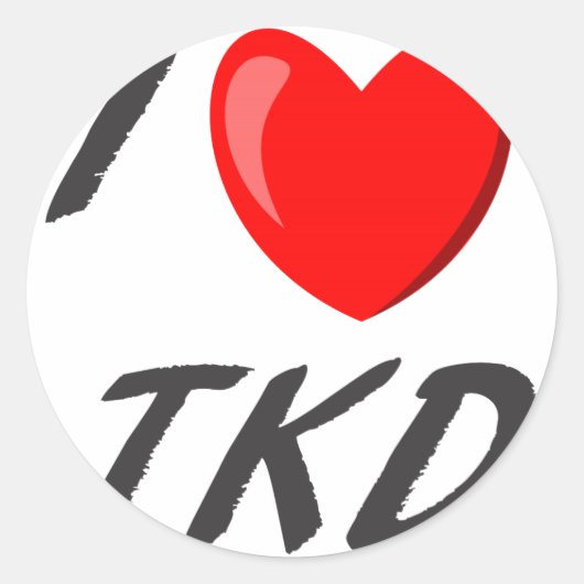 adesivo I Love TKD ラウンドシール (正面)