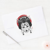 adesivo japão/ a gueixa  ラウンドシール (封筒)