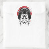 adesivo japão/ a gueixa  ラウンドシール (バッグ)