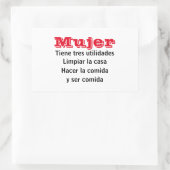 Adesivo La mujer tiene tres utilidades 長方形シール (バッグ)