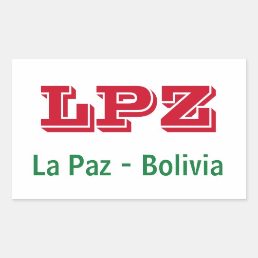 Adesivo La Paz Bolivia 長方形シール (正面)