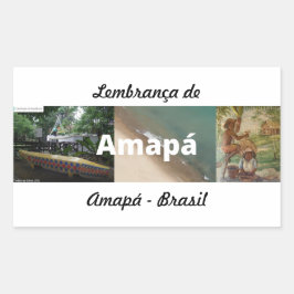 Adesivo lembrança de Amapá 長方形シール