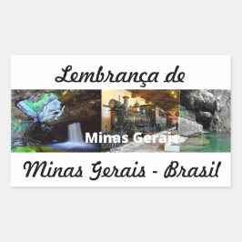 Adesivo lembrança de Minas Gerais 長方形シール